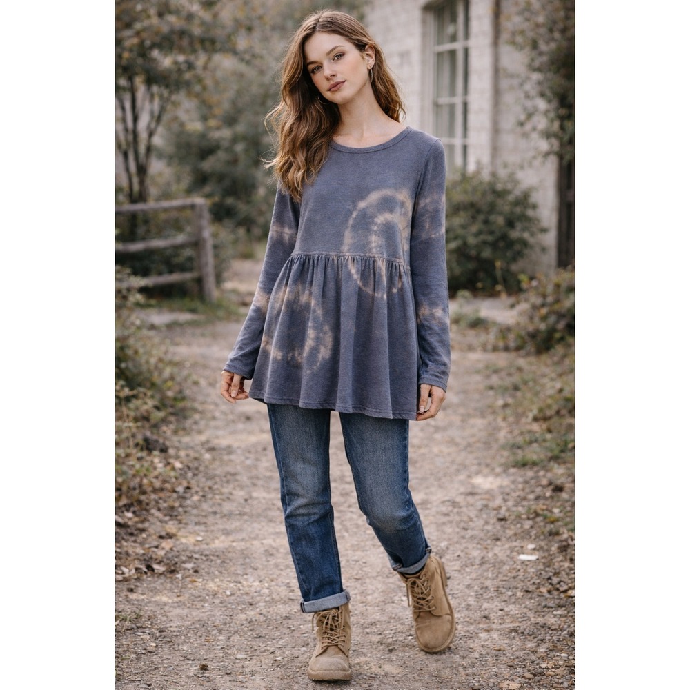 Evy's Tree Top S The Francesca Tunic Baby Doll‎ Tie Dye Fairy Grunge Blue Purple